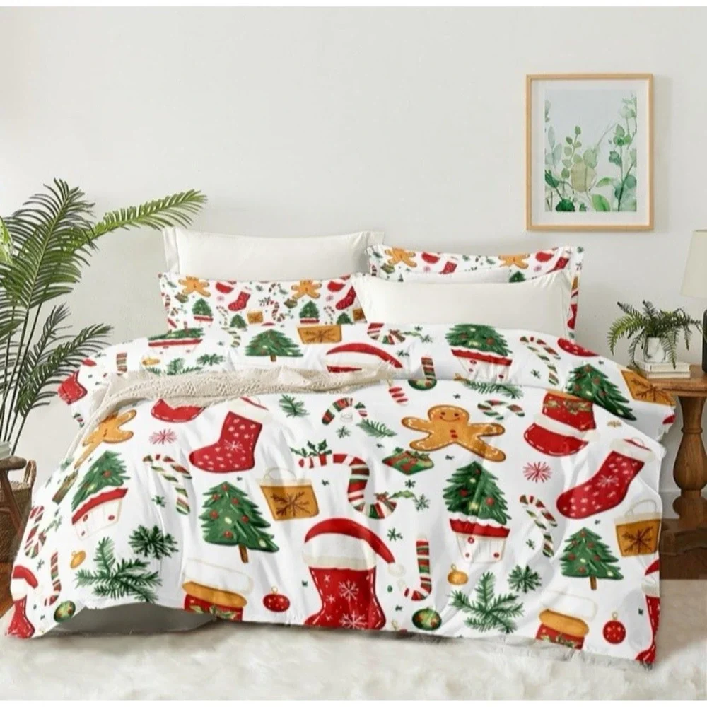 Christmas Duvet Cover‎ Full Size Set - Extra Soft Full Duvet Cover with 2 Pillow